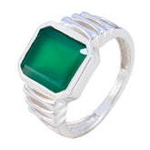 Angel Green Solitaire Gemstone Ring in Silver